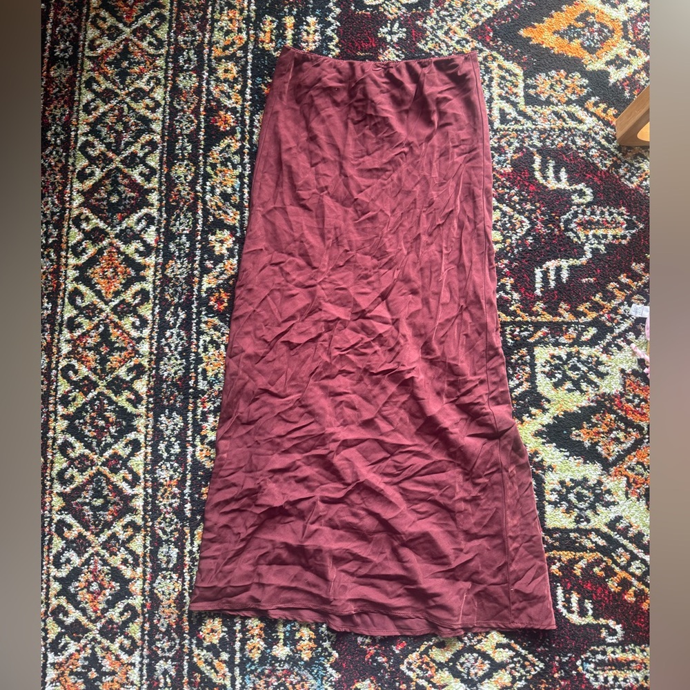 Urban outfitters maroon slip skirt